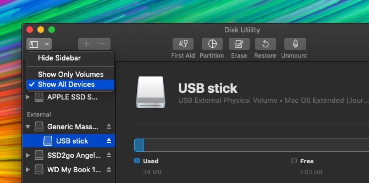 usb flash drive password set for mac